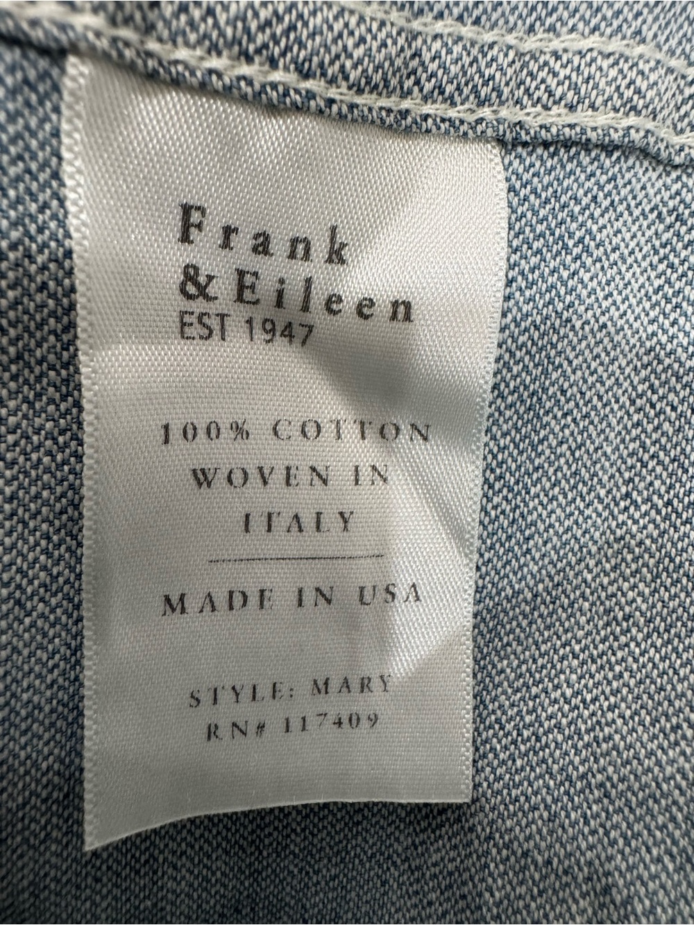 Frank & Eileen Mary Denim Classic Button Down Shirt Dress XXS Chambray Blue - Picture 8 of 13